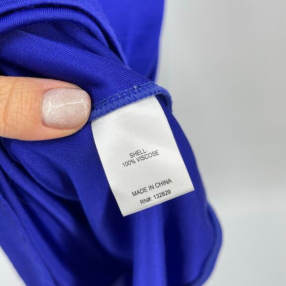 HELSA | Slinky Jersey Sarong Maxi Dress in Royal Blue L - Picture 13 of 16